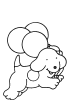 A coloring page of spot the dog